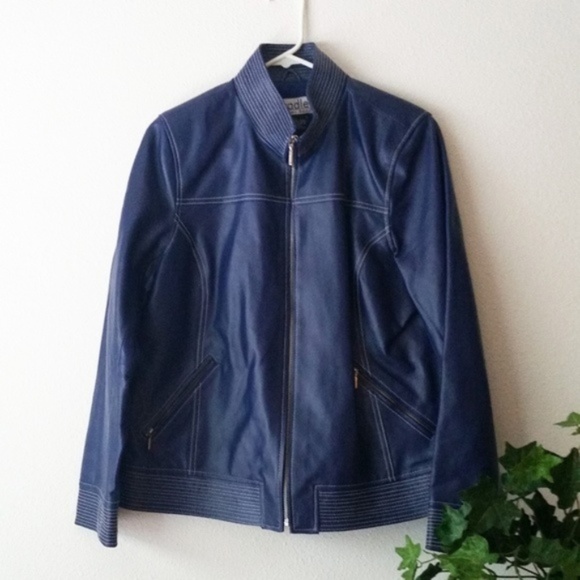 Bradley by Bradley Bayou Jackets & Blazers - Bradley by Bradley Bayou Leather Bomber Jacket; L